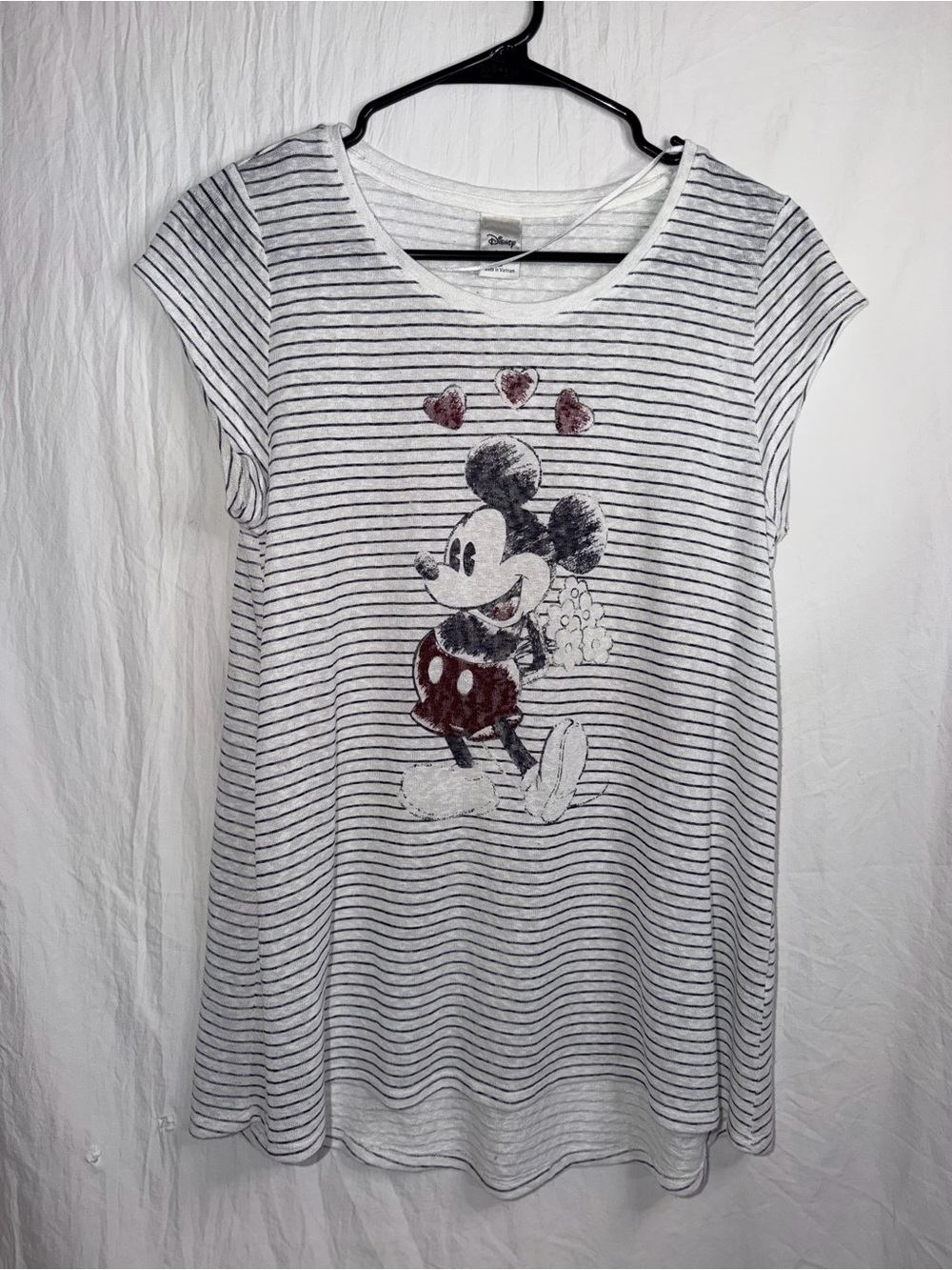 Disney LC Lauren Conrad Mickey Mouse Striped High-Low Top Size S